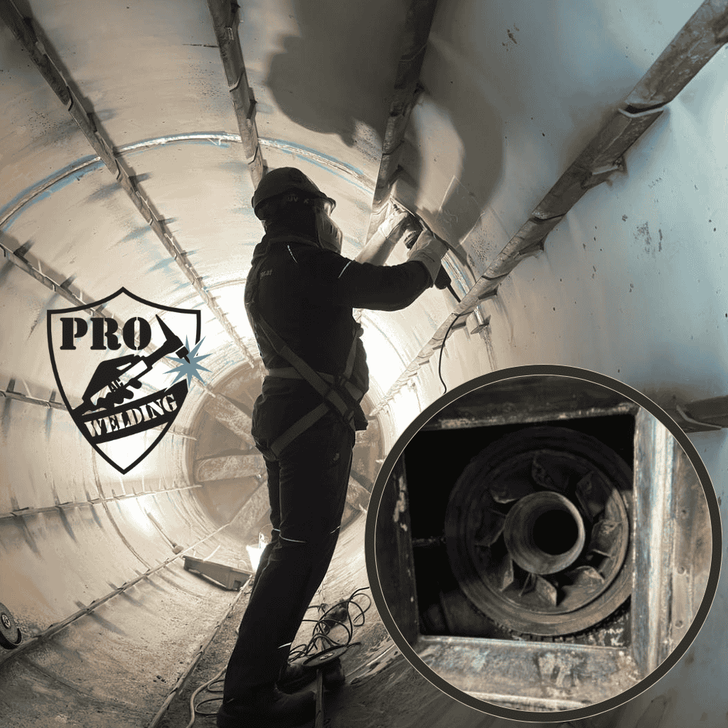 Napawanie powierzchni wewnętrznych separatora przemysłowego podczas naprawy i rewizji w Austrii