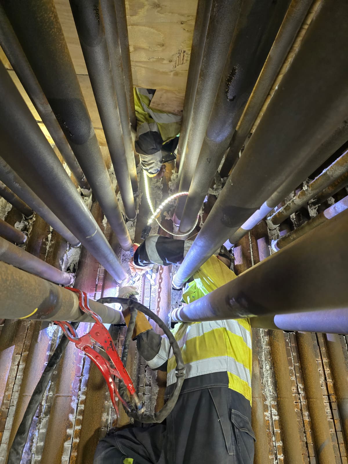 welding works during Soda Recovery Boiler Service